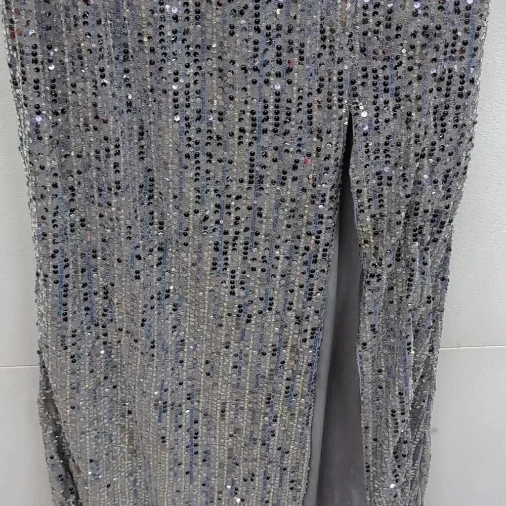 Alex & Eve Womens Puff Shoulder Long Sequins Dress size 16, m95 - Picture 5 of 8